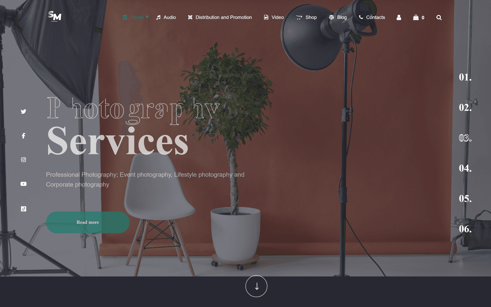 Shamz Media homepage screenshot